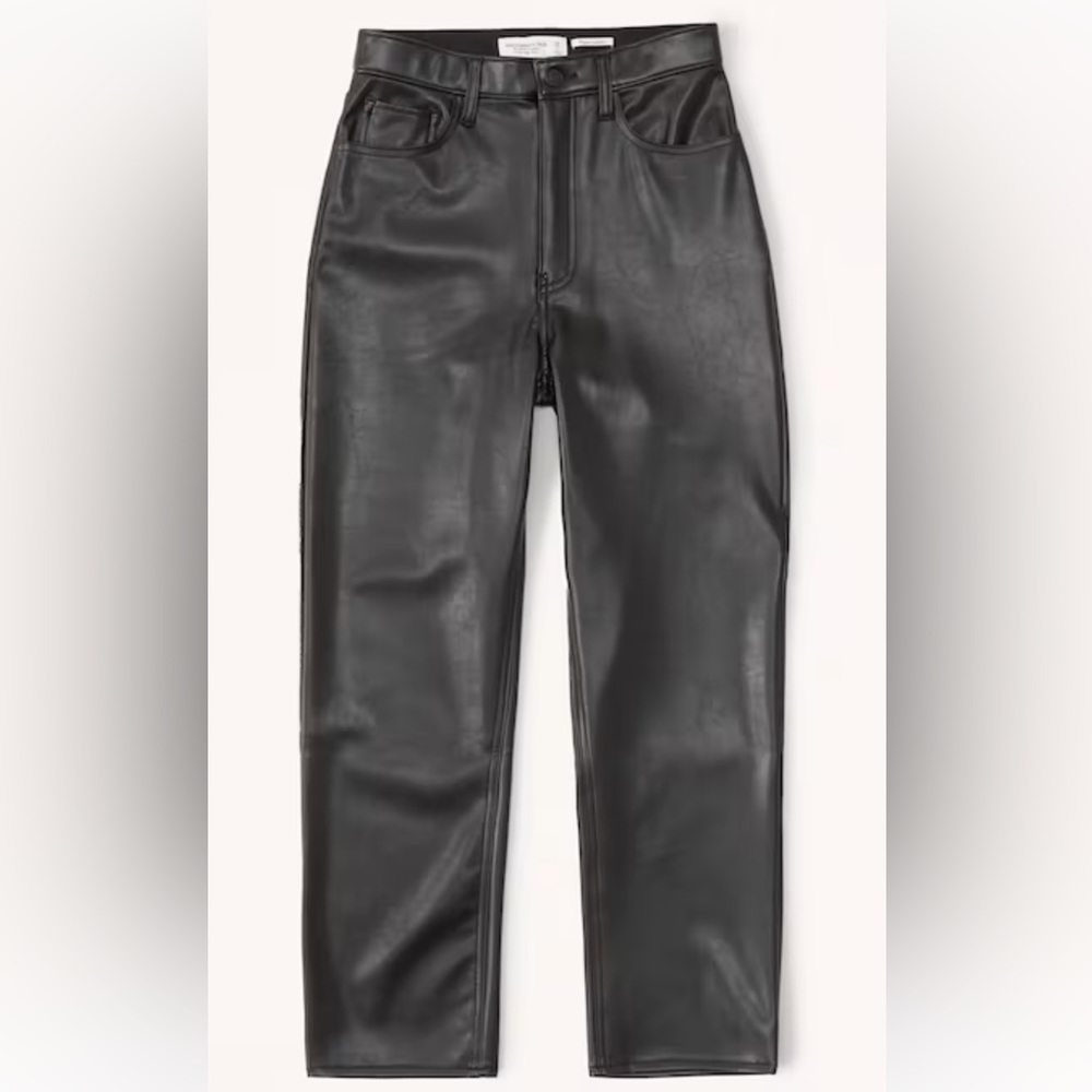 Abercrombie Vegan Leather Ankle Straight Pants NWOT